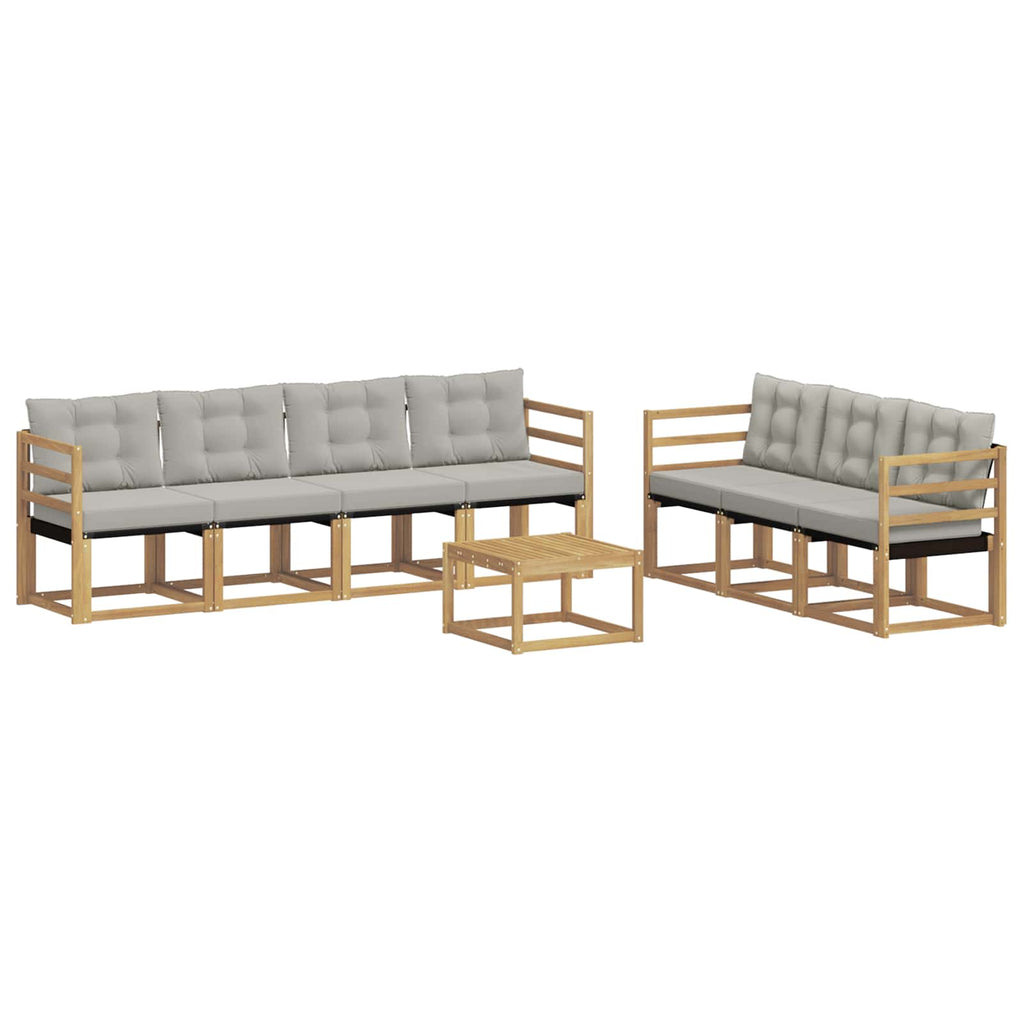 Conjunto de sofás de exterior 8 pcs Blanco y Gris Claro