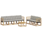 Conjunto de sofás de exterior 8 pcs Blanco y Gris Claro