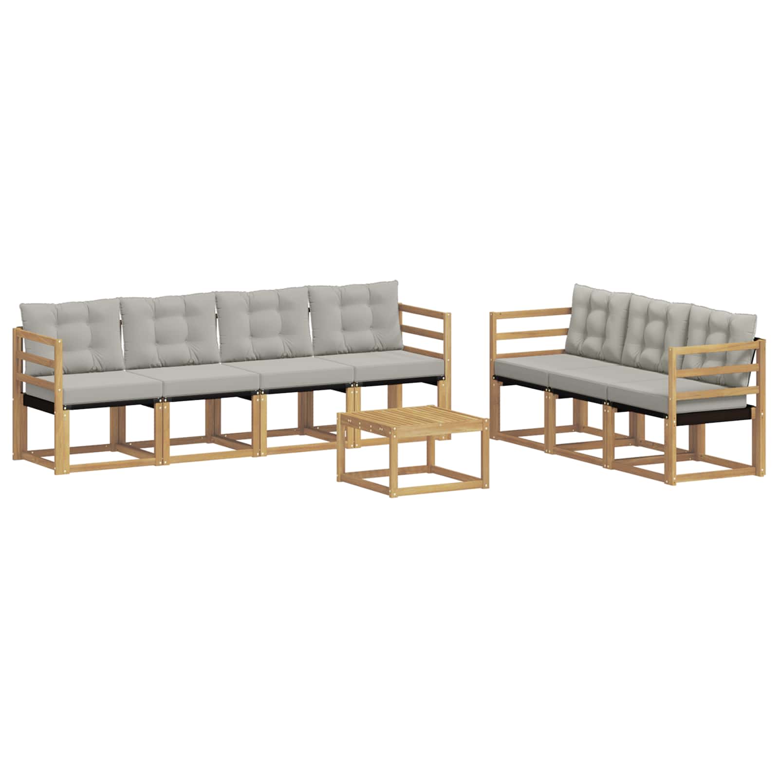 Conjunto de sofás de exterior 8 pcs Blanco y Gris Claro