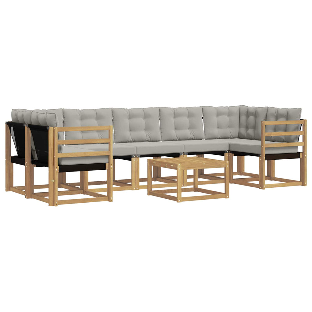 Conjunto de sofás de exterior 8 pcs Blanco y Gris Claro