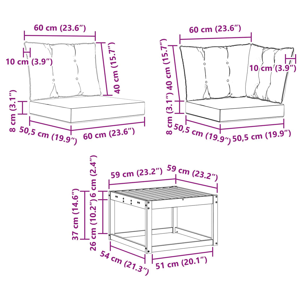 Conjunto de sofás de exterior 8 pcs Blanco y Gris Claro