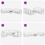 Conjunto de sofás de exterior 9 pcs Blanco y Gris Claro