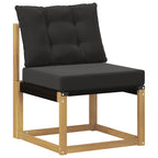 Conjunto de sofás de exterior con cojín 9 pcs Blanco y Negro