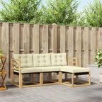 Conjunto de sofás de exterior con cojín 4 pcs Blanco y Crema