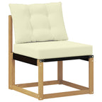 Conjunto de sofás de exterior con cojín 4 pcs Blanco y Crema