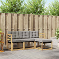 Conjunto de sofás de exterior 4 pcs Blanco y Gris Claro