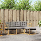 Conjunto de sofás de exterior 4 pcs Blanco y Gris Claro