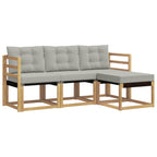 Conjunto de sofás de exterior 4 pcs Blanco y Gris Claro