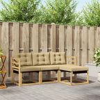 Conjunto de sofás de exterior con cojín 4 pcs y Beige