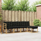 Conjunto de sofás de exterior con cojín 5 pcs Blanco y Negro