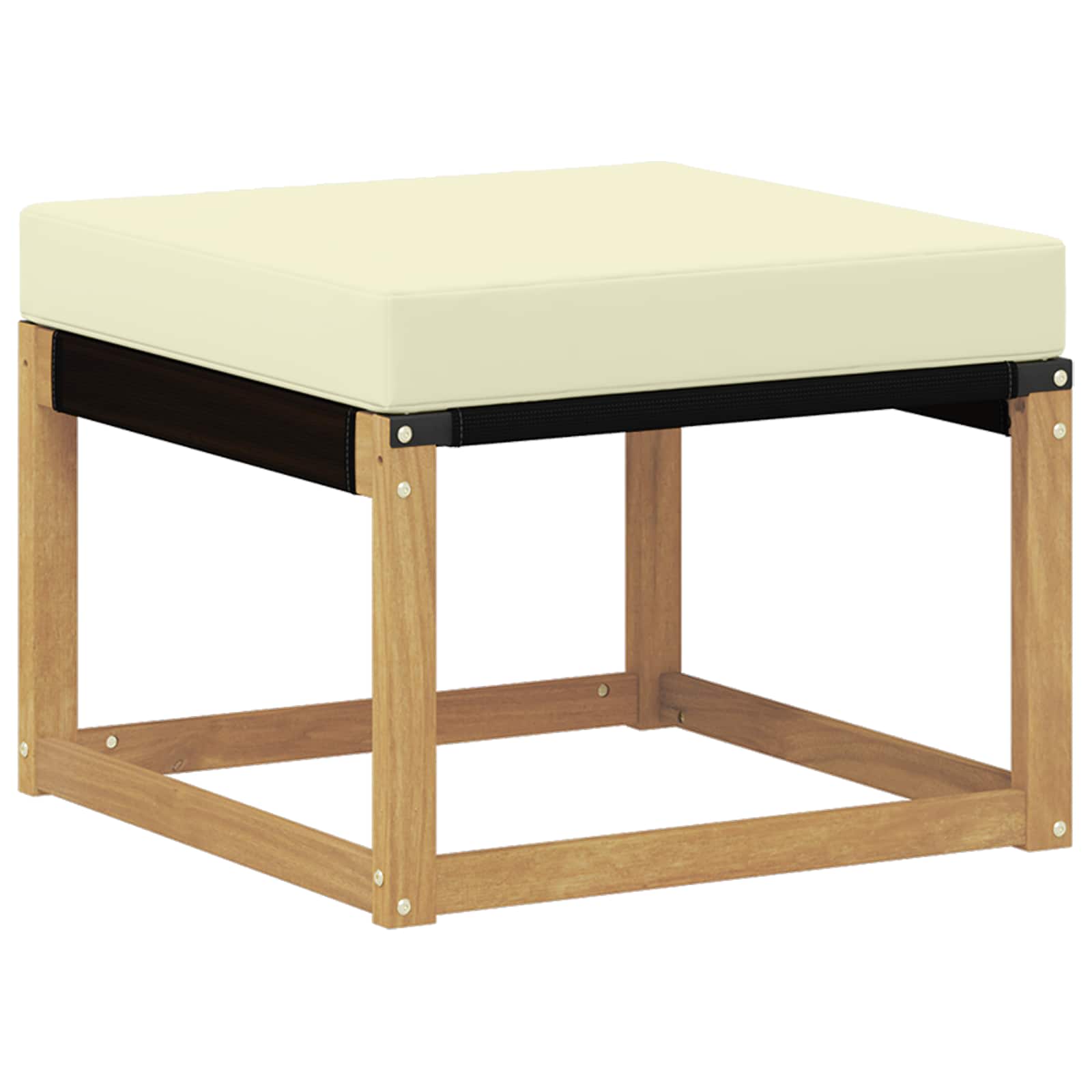 Conjunto de sofás de exterior con cojín 6 pcs Blanco y Crema