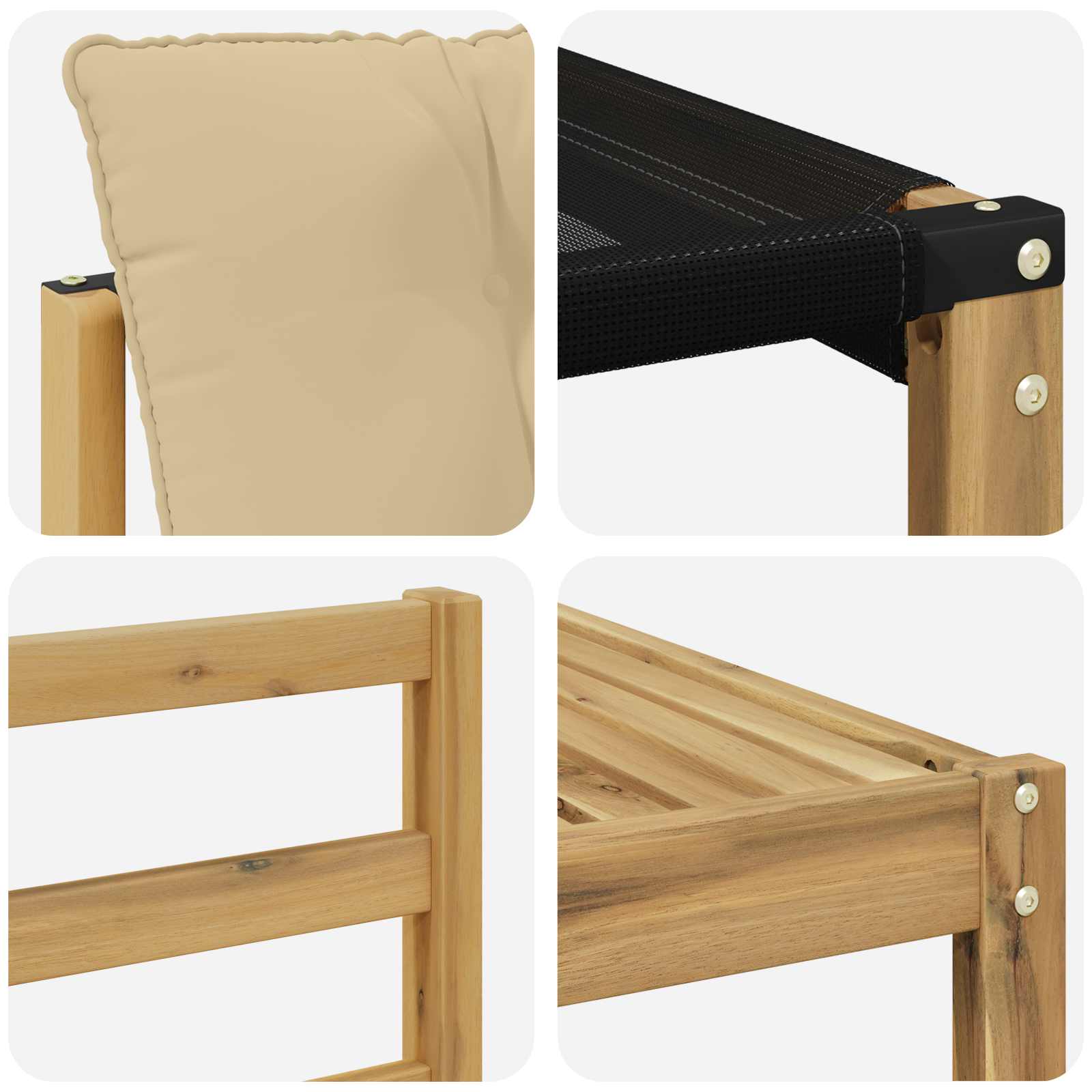 Conjunto de sofás de exterior con cojín 6 pcs y Beige