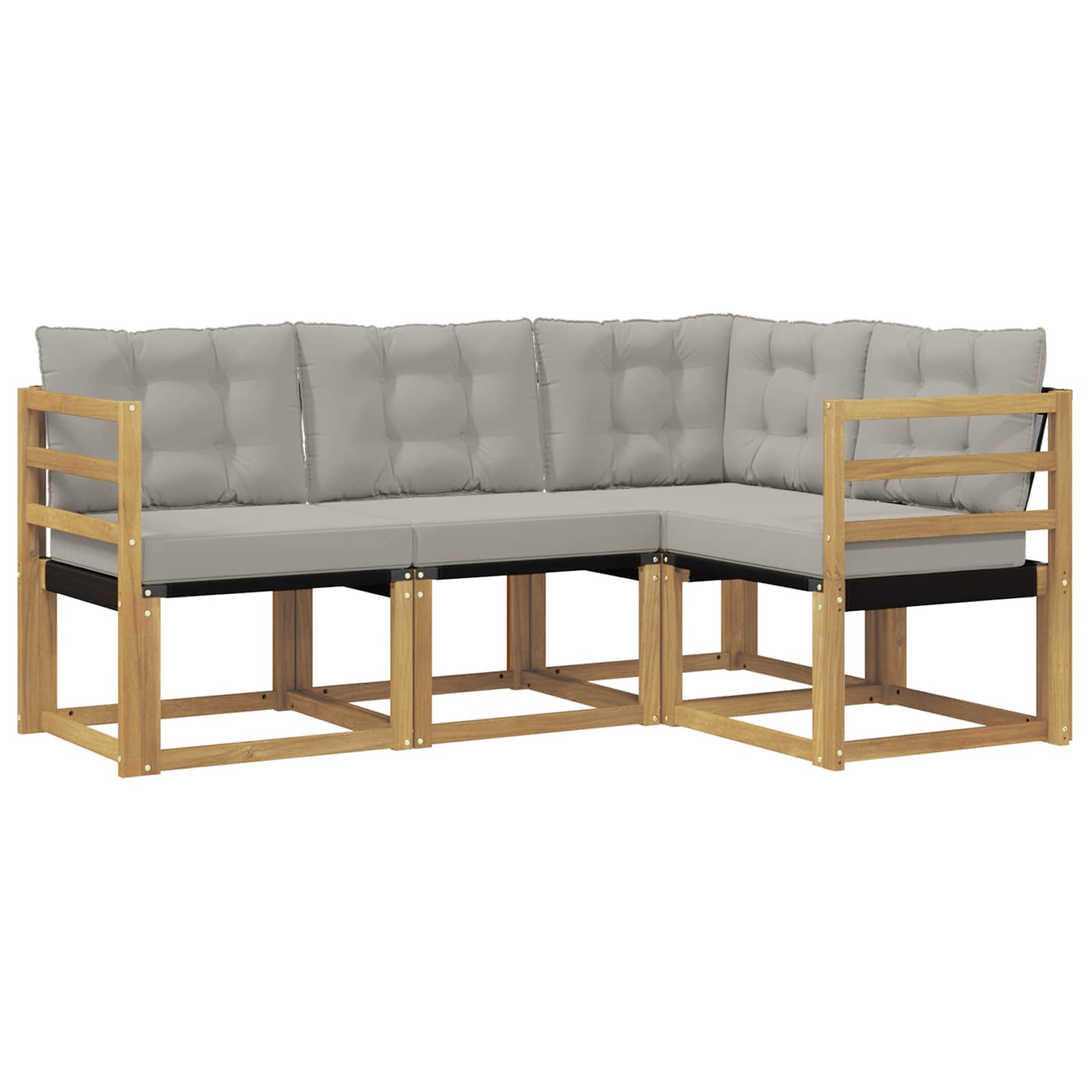Conjunto de sofás de exterior 4 pcs Blanco y Gris Claro