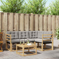 Conjunto de sofás de exterior 5 pcs Blanco y Gris Claro