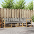 Conjunto de sofás de exterior 5 pcs Blanco y Gris Claro