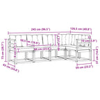 Conjunto de sofás de exterior 5 pcs Blanco y Gris Claro