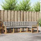 Conjunto de sofás de exterior 5 pcs Blanco y Gris Claro