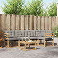 Conjunto de sofás de exterior 6 pcs Blanco y Gris Claro