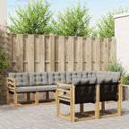 Conjunto de sofás de exterior 8 pcs Blanco y Gris Claro