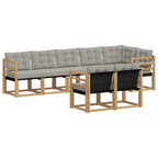 Conjunto de sofás de exterior 8 pcs Blanco y Gris Claro