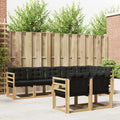 Conjunto de sofás de exterior con cojín 8 pcs Blanco y Negro