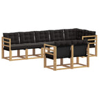 Conjunto de sofás de exterior con cojín 8 pcs Blanco y Negro