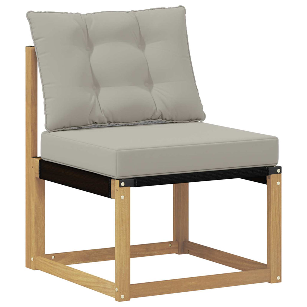 Conjunto de sofás de exterior 7 pcs Blanco y Gris Claro