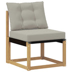 Conjunto de sofás de exterior 7 pcs Blanco y Gris Claro