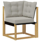 Conjunto de sofás de exterior 7 pcs Blanco y Gris Claro