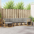 Conjunto de sofás de exterior 7 pcs Blanco y Gris Claro