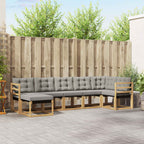 Conjunto de sofás de exterior 7 pcs Blanco y Gris Claro