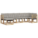 Conjunto de sofás de exterior 7 pcs Blanco y Gris Claro
