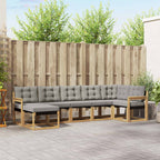 Conjunto de sofás de exterior 7 pcs Blanco y Gris Claro