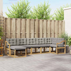 Conjunto de sofás de exterior 7 pcs Blanco y Gris Claro