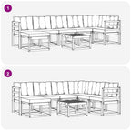 Conjunto de sofás de exterior 8 pcs Blanco y Gris Claro