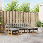 Conjunto de sofás de exterior 6 pcs Blanco y Antracita
