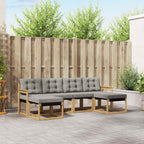 Conjunto de sofás de exterior 6 pcs Blanco y Antracita