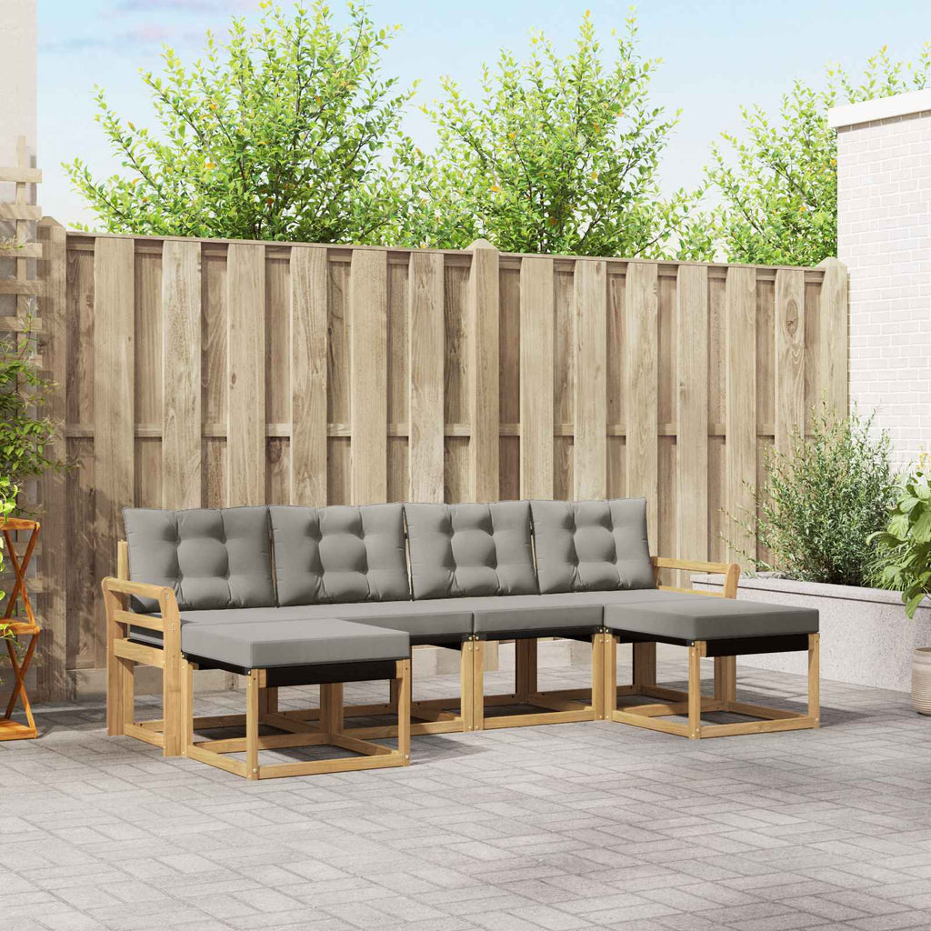 Conjunto de sofás de exterior 6 pcs Blanco y Antracita