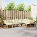 Conjunto de sofás de exterior con cojín 8 pcs Blanco y Crema