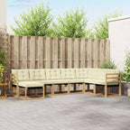 Conjunto de sofás de exterior con cojín 8 pcs Blanco y Crema