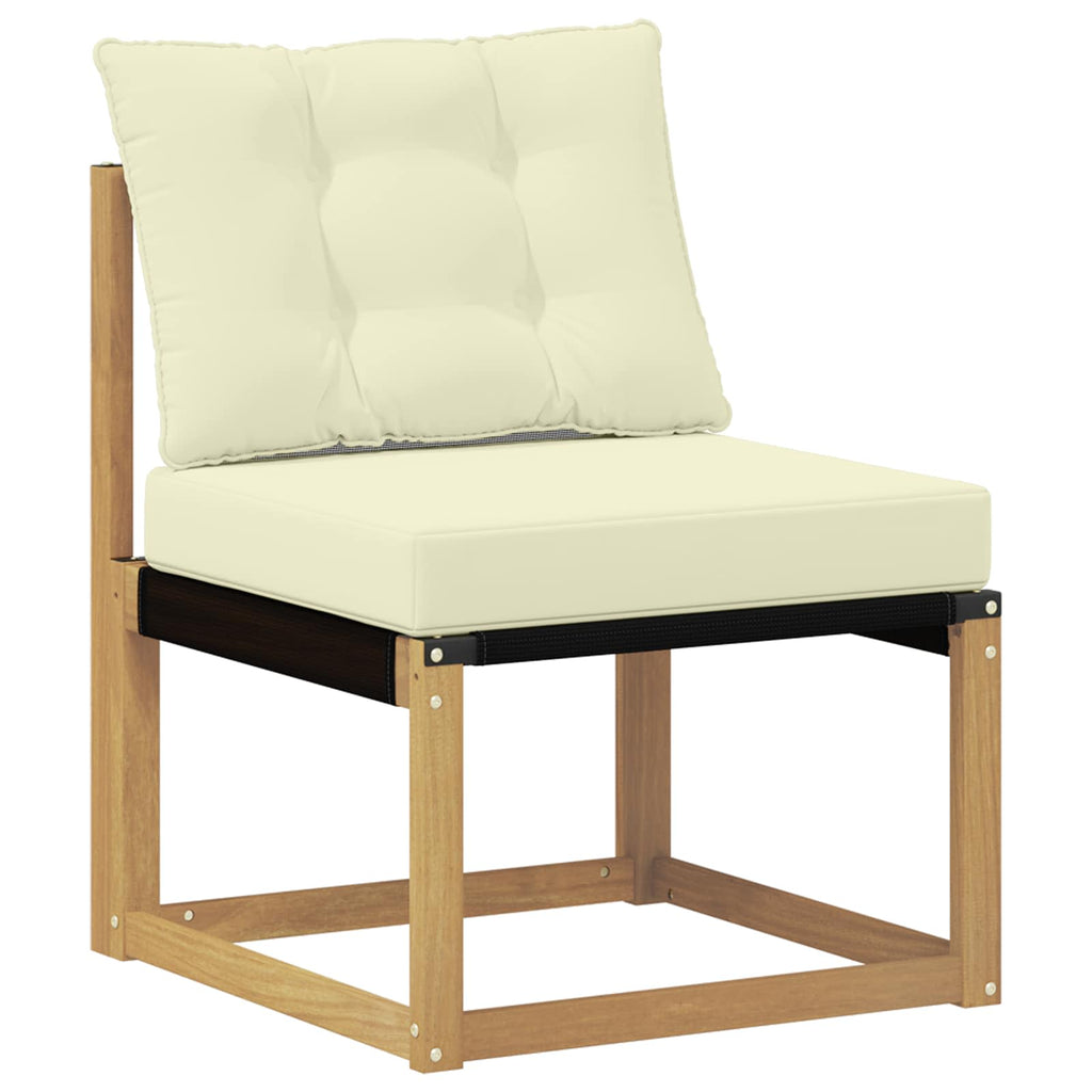 Conjunto de sofás de exterior con cojín 8 pcs Blanco y Crema