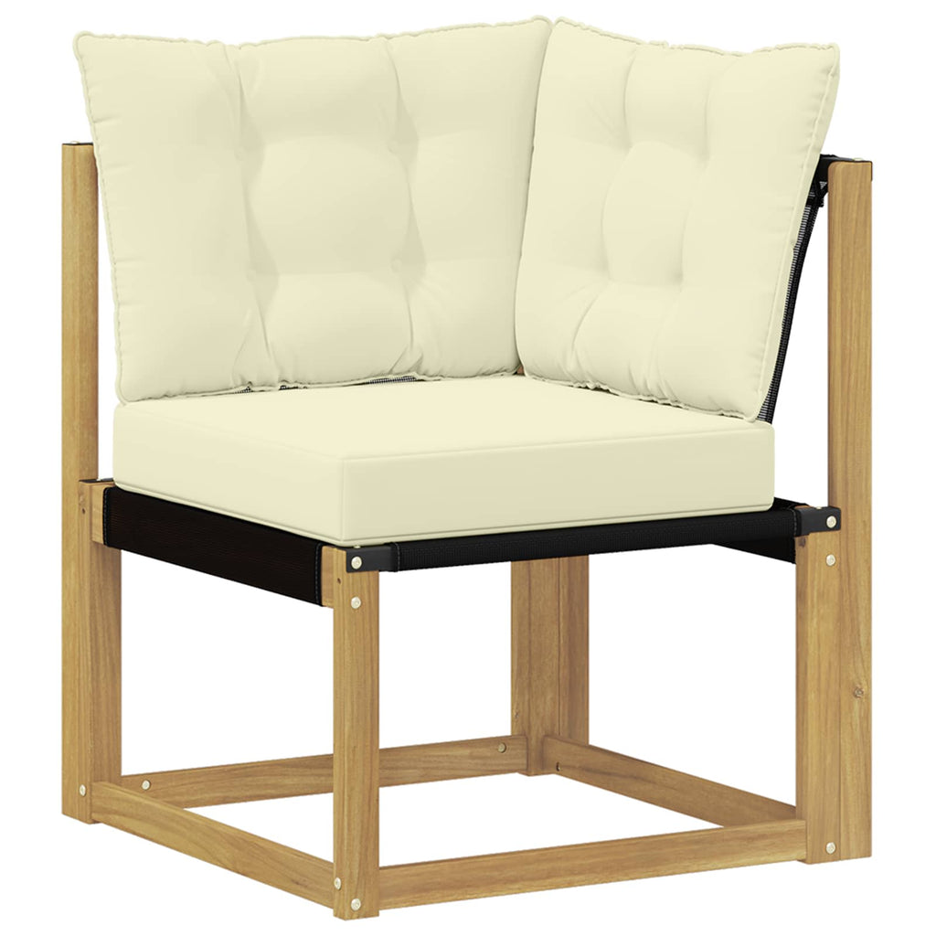Conjunto de sofás de exterior con cojín 8 pcs Blanco y Crema