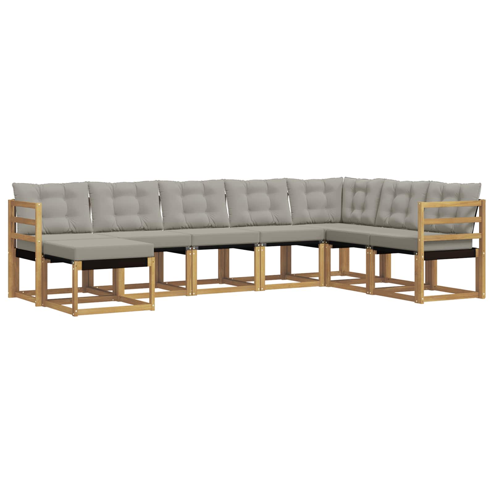 Conjunto de sofás de exterior 8 pcs Blanco y Gris Claro