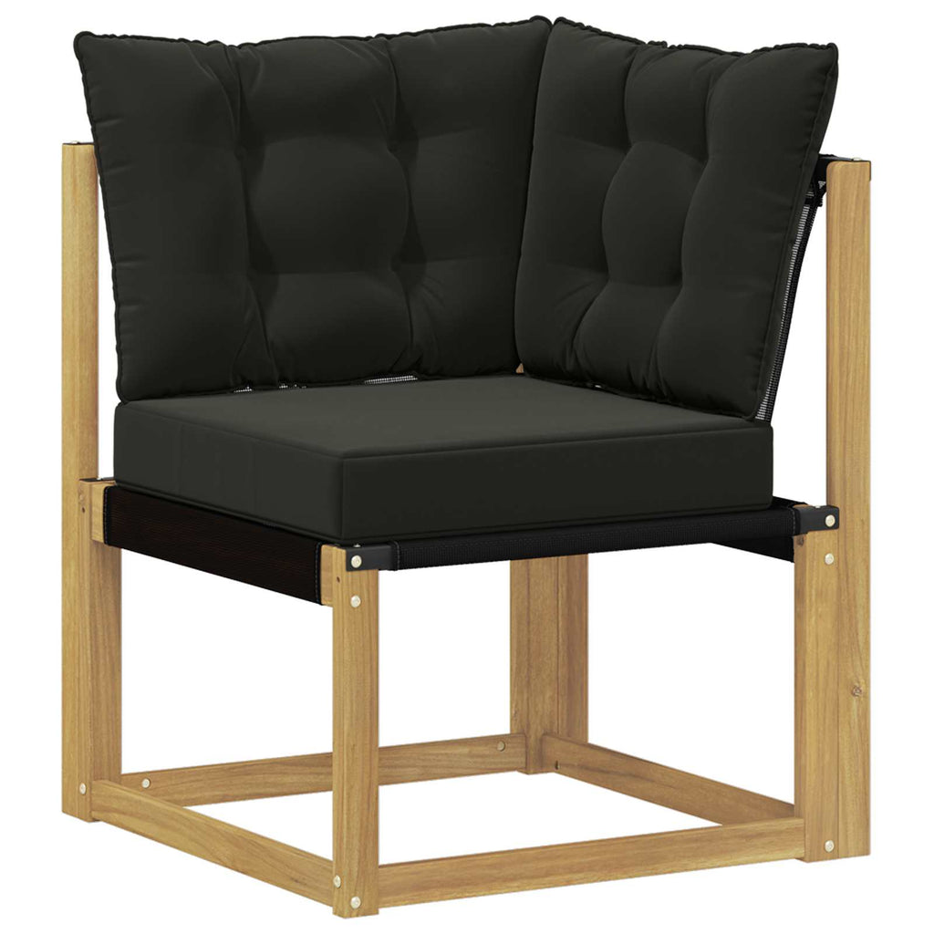 Conjunto de sofás de exterior con cojín 8 pcs Blanco y Negro