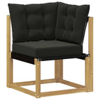 Conjunto de sofás de exterior con cojín 8 pcs Blanco y Negro
