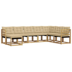 Conjunto de sofás de exterior con cojín 8 pcs y Beige