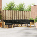 Conjunto de sofás de exterior con cojín 8 pcs Blanco y Negro