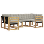 Conjunto de sofás de exterior 6 pcs Blanco y Gris Claro