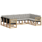 Conjunto de sofás de exterior 9 pcs Blanco y Gris Claro