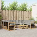 Conjunto de sofás de exterior 10 pcs Blanco y Gris Claro